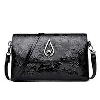 Rožių gėlių reljefiniai stropiniai krepšiai Elegantiški motinos pečių piniginės atvartai Crossbody Krepšys ponios vakarėlio sankaba 25*5*15cm juoda