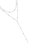 Elegantiškas geometrinis kutais sluoksniuotas vėrinys Žavingas auksinis/sidabrinis karoliukų vėrinys su kutais kasdieninei ir romantiškai aprangai sidabras
