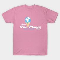 T Shirt Women Save The Planet Harajuku Print Kawaii Tshirt Summer Short Sleeve Female T-Shirt Top Tee S rožinė
