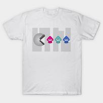 T Shirt Women Pacsquid Splatoon Pacman Crossover Harajuku Print Kawaii Tshirt Summer Short Sleeve Female T-Shirt Top Tee 4XL balta