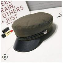Retro Navy Wool Beret: Versatile British Style for All Seasons with Korean & Japanese Influences Adjustable