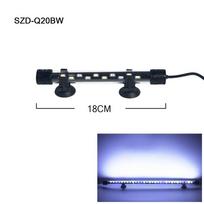 LED akvariumo šviestuvas Atsparus vandeniui žuvų rezervuaro šviestuvas Vandens augalų šviestuvas Panardinamas povandeninis spaustukas Lempa Vandens dekoras Eu plug black