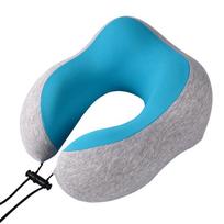 Hooded U-Shaped Memory Foam Travel Pillow, Silver Fox Velvet & Magnetic Cloth, Washable & Customizable Logo. U-Shaped Pillow black