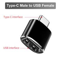 C tipo USB OTG adapteris USB C kištukinis į mikro USB lizdas kabelio keitikliai, skirti Macbook Samsung S10 Huawei USB prie c tipo OTG  USB to Type C juoda
