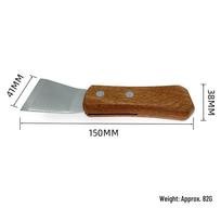 Dual-Head Wooden Handle Range Hood Degreaser & Stainless Steel Cleaning Tool brown