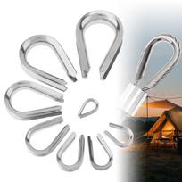 Stainless Steel Cable Wire Rope Protective Sleeve M2 M3 M4 M5 M6 M8 M10 Thimbles Rigging Hardware Clamp Chicken HeartRing Fixing Workpiece 2PCS M10 gray