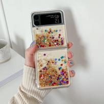For Samsung Galaxy Z Flip 3 4 5 6 Luxury Glitter Quicksand Case For Samsung ZFlip3 Z flip6 ZFlip 4 6 Love Heart Colorful Cover for Samsung Z Flip 4