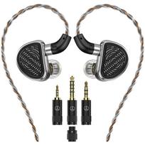 TRN TA4 2DD+ 2BA Hybrid In-Ear Monitor Balance Armature Drivers IEM Earphones Wired,3.5/2.5/4.4mm Plug Wired Earbuds,Ear Phones,Wired Earbuds,Ear Buds juoda/sidabras