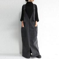 2024 Spring/Autumn Japanese Wide-Leg High-Waist One-Piece Skirt One Size juoda pilka spalva