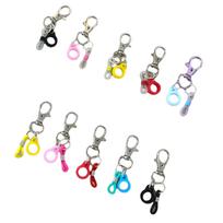Pack of 10Pcs Silicone Pen Clips with Lobster Clasp Keychain Lanyard Pen Holder Clip for Lanyard Badge Reel Accessories 8 gray