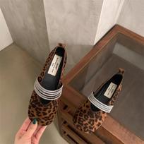 Leopard Print Footwear Bling Women Ballet Flats Shoes Female Round Toe Fashion Designer Shallow  Ladies Lolita Shoes 40
