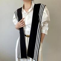 Korean Style  Knitted Shawl Shirt Shoulder Striped Fake Collar Retro Style Scarf Female Accessories onesize