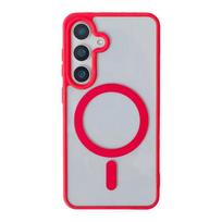 Acrylic Hard PC Clear Magnetic Case For Samsung Galaxy S25 S24 S23 FE S22 Plus Ultra For Magsafe Solid Color Frame Back Cover For Samsung S25Ultra white