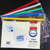 Skaidrus A4 užtrauktuku užsegamas maišelis biuro ir mokyklos reikmenims A4 Zipper Bag 14C blue