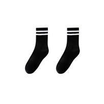 Popular Parallel Bars Mid Length Socks Women's Autumn Fashion Embroidery Love Pattern Breathable Black White Girls Socks One Size juoda