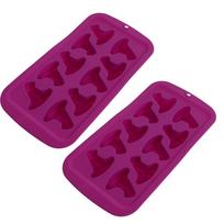 2 Pcs Silicone Chocolate Mold Daily Use Molds Baking Accessories Wizard Hat Shaped Fun Silica Gel Ice Making Trays Two-piece violetinė