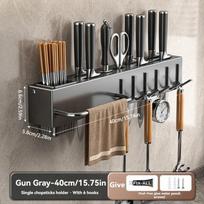1pc 40cm/50cm Thick Knife Holder Without Punching Kitchen Storage Rack, Multifunctional Wall Mounted Chopsticks, Vegetable