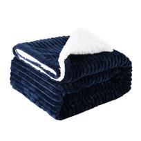 Lambswool Double-Layer Solid Color Flannel Sofa Blanket 150x120 cm black