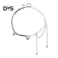 Karoliukų Choker Kaklo Papuošalai Moterims Netaisyklingo Akmens Širdies Pakabuko Kaklo Papuoalas Su Kutais Valentino Dienos Vestuvių Dovana