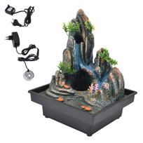 „Rockery Stream“ stalo fontanas su purkštuvu namų biuro miegamojo stalo dekoravimui, ES kištukas black