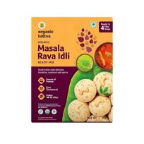 Organic Tattva Organic Masala Rava Idli/Idly Instant Ready Mix 200 Gram | Healthy Breakfast, Seasoned and Aromatic Spices | Ready in 4 Easy Steps