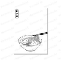 Japanese Food Ramen Sushi Dumplings Poster Print Bonsai Tree Money Plant Wall Art Pictures Home Restaurant Decor Canvas Painting No Frame 21*30cm No Frame