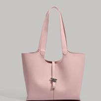 Textured Tote Bag Stylish One-shoulder Commuter All-in-one Large Capacity Foreign Underarm Bag rožinė