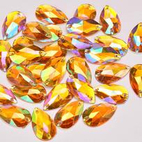 100Pcs 17*28mm Large Sewing Crystal AB Drop Rhinestone Applique Flatback Acrylic Stones Sew On Crystal Strass For Clothes brown