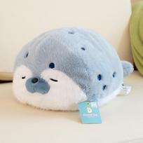 High Quality Earphone Seal Sea Otter Plush Toy Ball Round Cushion Plushie Throw Pillow for Kids Birthday Gift School Nap Sleep see choose option gray