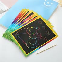 Spalvingas „pasidaryk pats“ vaikiškas vaivorykštės grafiti piešinys-nutrinamas galvosūkis