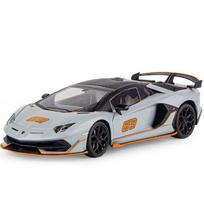 Nauji 1/18 Aventadors SVJ 63 lydinio lenktyninio automobilio modeliai, metaliniai žaislai, sportinės transporto priemonės, automobilių modeliai, garso ir šviesos modeliavimas, dovanos vaikams pilka spalva