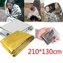 210*130 cm lauko žygių rinkiniai kempingo vandeniui atspari avarinė Mylar gelbėjimo antklodė sidabras