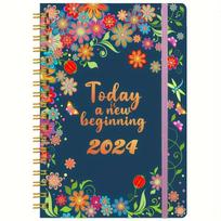 Academic Year Planner Notebook Portable Book with Binder for Home School Office Use beige
