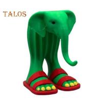 Dramblys dykumoje Figūrėlė 3D spausdinta Kaktusas Dramblio Ornamentas Raudonos Šlepetės Animacinio dramblio Statulėlė Skulptūra Dekoras Elephant