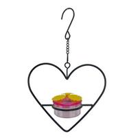 Kabinamas kolibrių lesyklėlė laukui, apvali, meilės formos, širdelės formos, su 3 lesinimo vietomis 1pc Love Heart