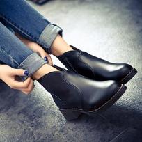 2024 New Fashion Women Boots Motorcycle Bota Autumn Winter Boots Leather Women Shoes  Boots PU 4 juoda