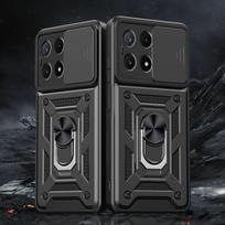For Xiaomi Mi Poco X6 X5 Pro Camera Shockproof Armor Case For Poco X5 X6 CASES Car Magnetic Holder Ring Protect Cover For Poco X6(5G) raudona