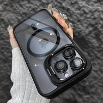 Luxury Magnetic Wireless Charging Len Holder Phone Case For iPhone 16 Pro Max 11 13 15 14  12 Shockproof Camera Protection Cover iPhone 15