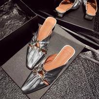 Ballet Flats Women Leather Shoe Women Narrow Band Silver Flats Bling Bling Gold Round Toe 2024 Spring Footwear Heels Women 34 sidabras