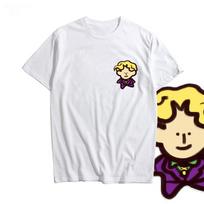 Anime JoJo Cute Character Print Short-Sleeved T-shirt Cotton Summer Men's And Women's Casual Fashion Sports Oversized Tshirt S white