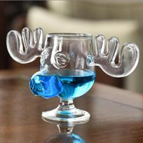 200ml Glass Cup for Tiki Creative Elk Cute Reindeer Mug Wine Beer Water Juice Milk Glasses Drinkware SCups Christmas Gift 201-250ml
