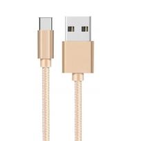 USB-C kabelis Sony Xperia 1 - Xperia 5 - Xperia 10 - Xperia L4 - USB-C tipo kabelis pintas nailonu auksinis 1 metras Phonillico® auksas