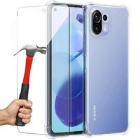 Case for Xiaomi Mi 11 Lite Protection 4 Reinforced Corners + 2 Transparent Tempered Glasses