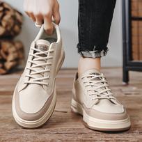 Trendy canvas new work tide shoes platform sole winter casual versatile sports 2024 black board shoes men's shoes 39 chaki