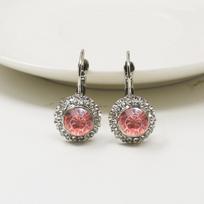 Fashion Moon River Ear Buckle Temperament Round Joker Earrings Trend Female Accessories MIT rožinė