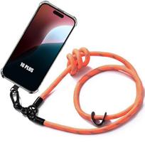 Case with lanyard - Orange - for iPhone 16 Plus - Reinforced protection - Anti-scratch - Flexible oranžinė