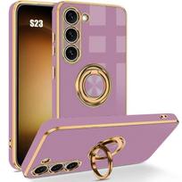 Case - BOOLING - for Samsung Galaxy S23 - Shockproof - Liquid Silicone - 360° Rotating Stand violetinė