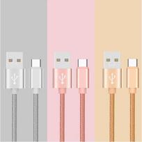Braided Type C Cable for ZUK Z2 Pro USB Charger 1m Reversible Connector Synchronization Nylon (GOLD)