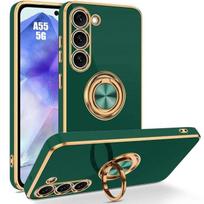 Case - BOOLING - for Samsung Galaxy A55 5G - Night Green - Shockproof Protection - Rotating Ring Stand žalia