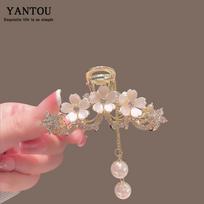 Jasmine Tassel Hairpin: Anti-Slip Shark Clip for High Ponytail & Half-Up Styles